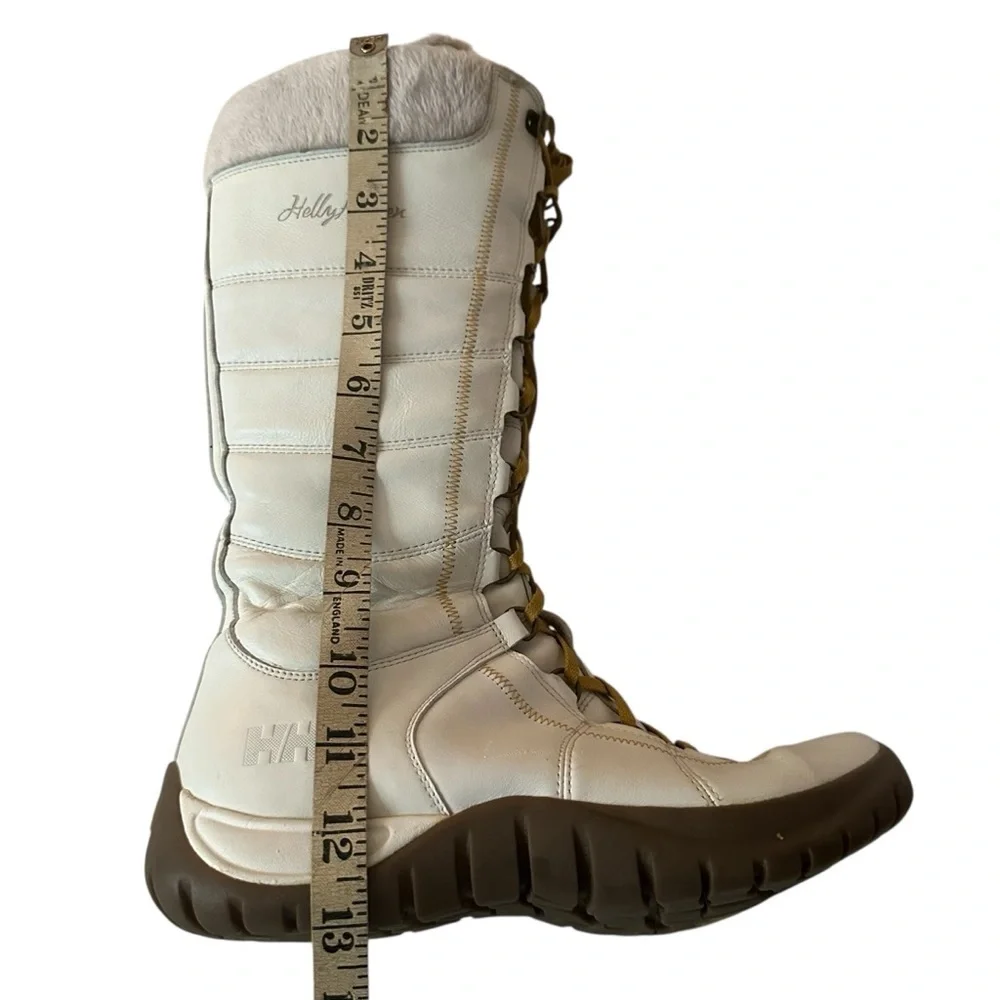 HELLY HANSEN WHITE LEATHER LACE UP HELLY GRIP TECHNOLOGY BOOTS SIZE 7